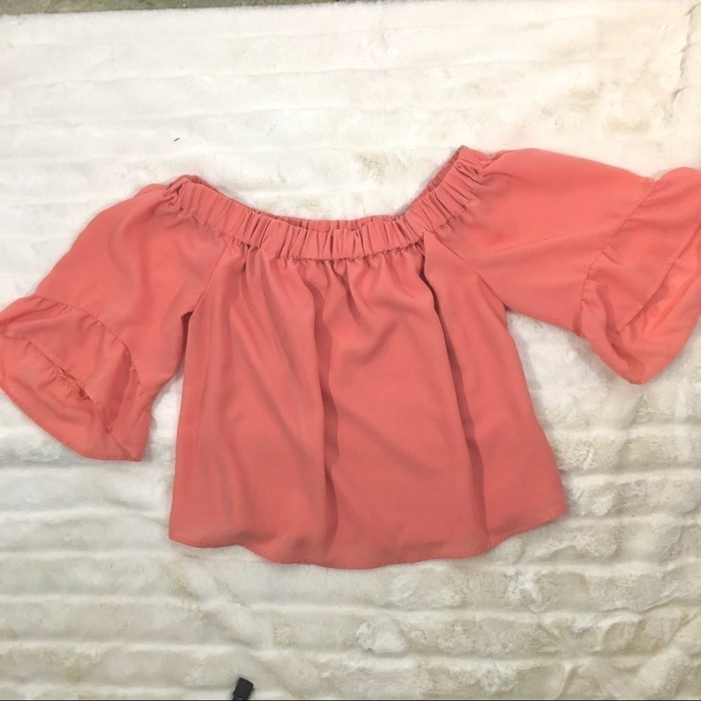 Express Ruffle off the shoulder Crop Top Size XS - Picture 8 of 10